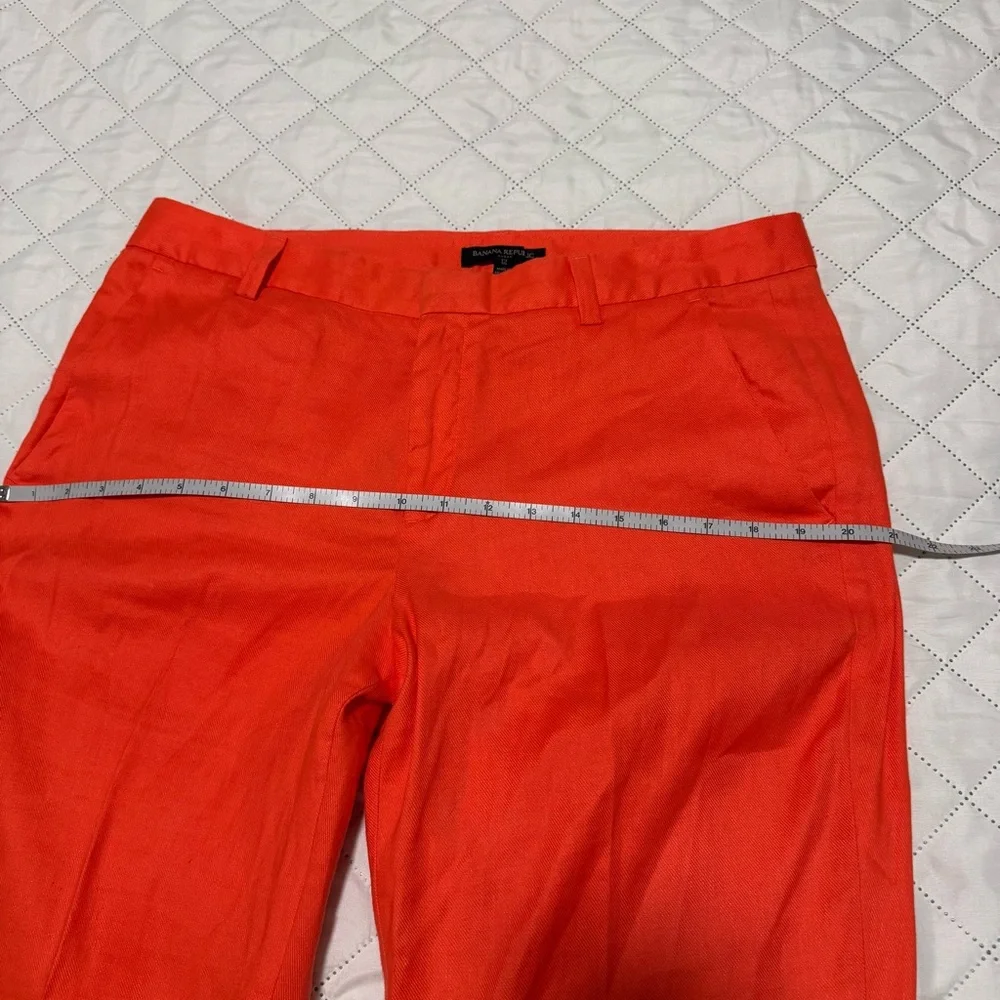 Banana Republic Avery Orange Linen Blend Trousers Women’s 12 Office Summer